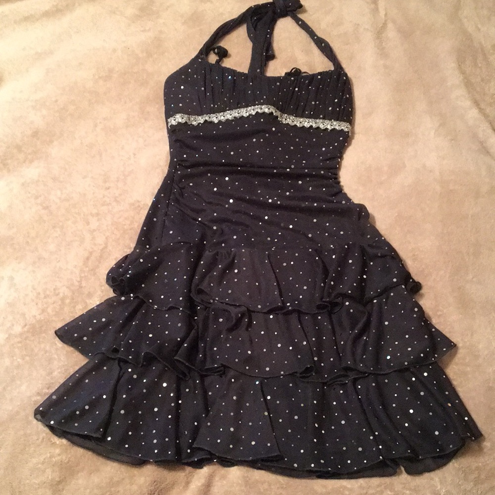 Sparkly halter top dress